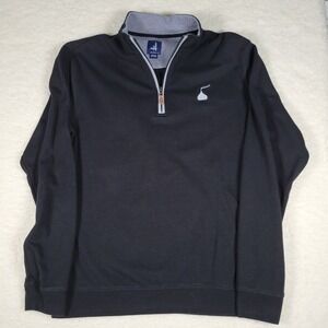 Johnnie-O Sully Mens M Black Quarter Zip Pullover Hershey Kiss Logo JMKO1460